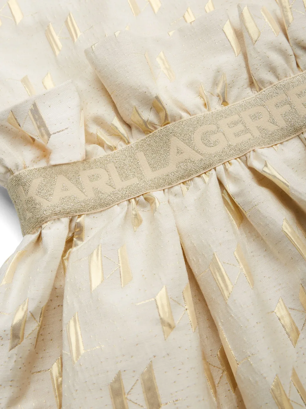 Karl Lagerfeld Kids Jurk met geborduurd logo Beige