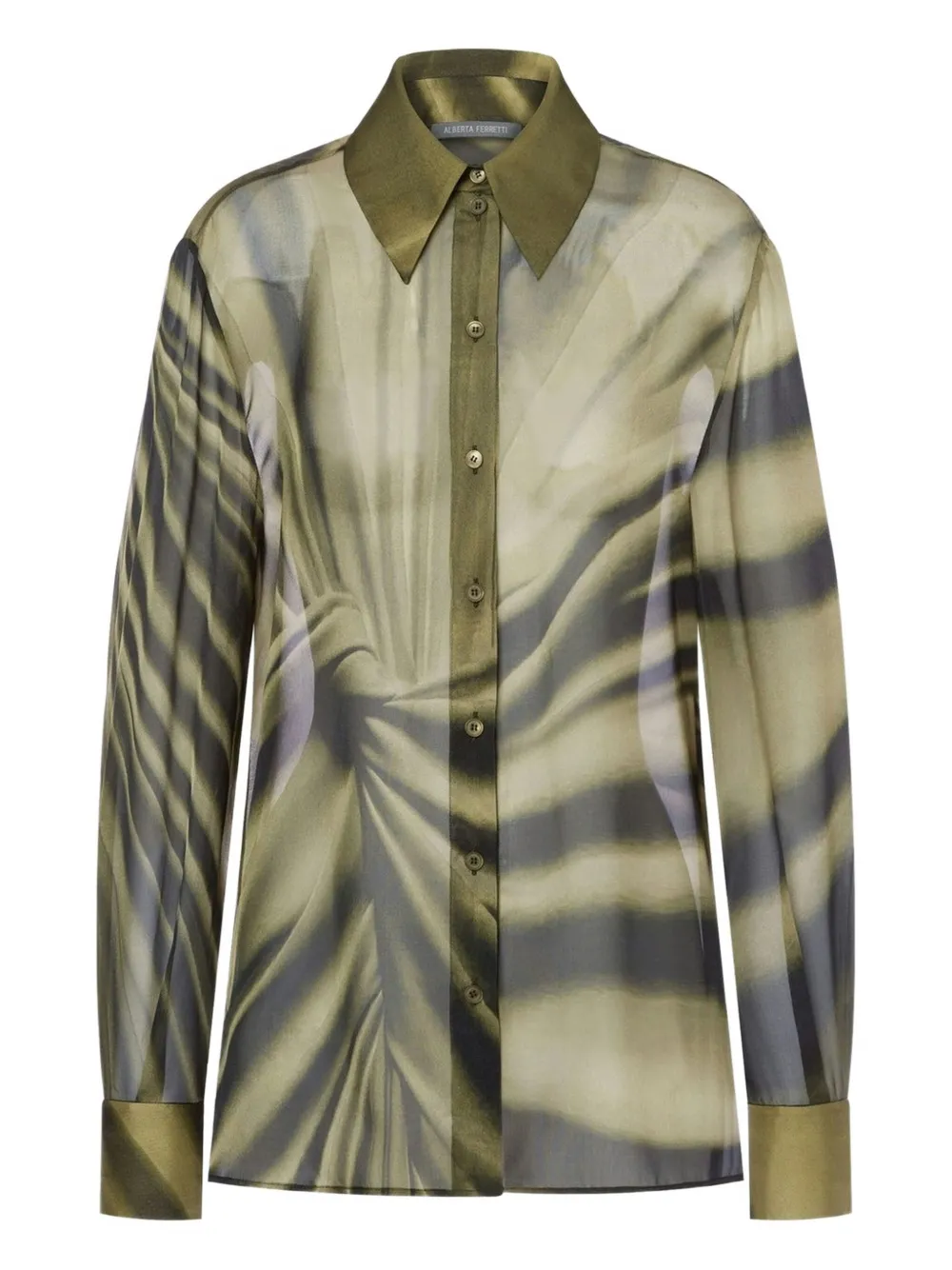 Alberta Ferretti swirl-print silk shirt | Green | Image 1