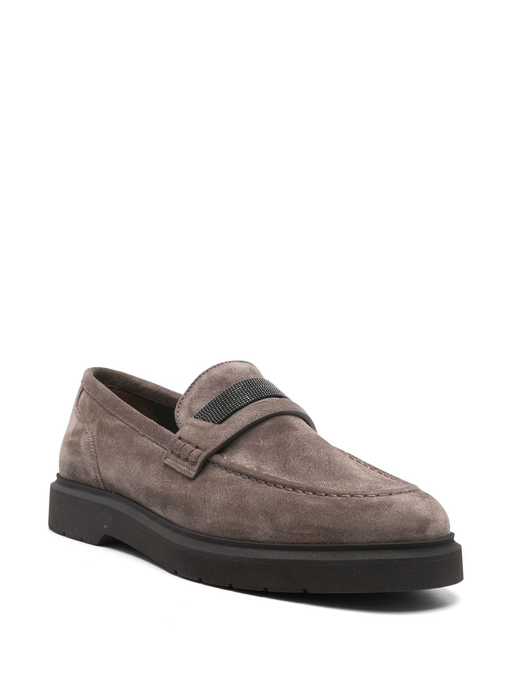 Brunello Cucinelli Monili chain-detail loafers - Grey