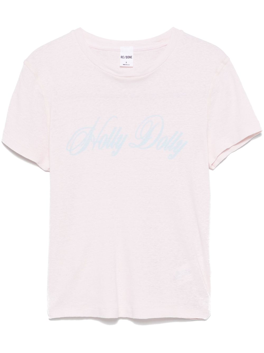 RE DONE 90s Baby Holly Dolly T-shirt Roze