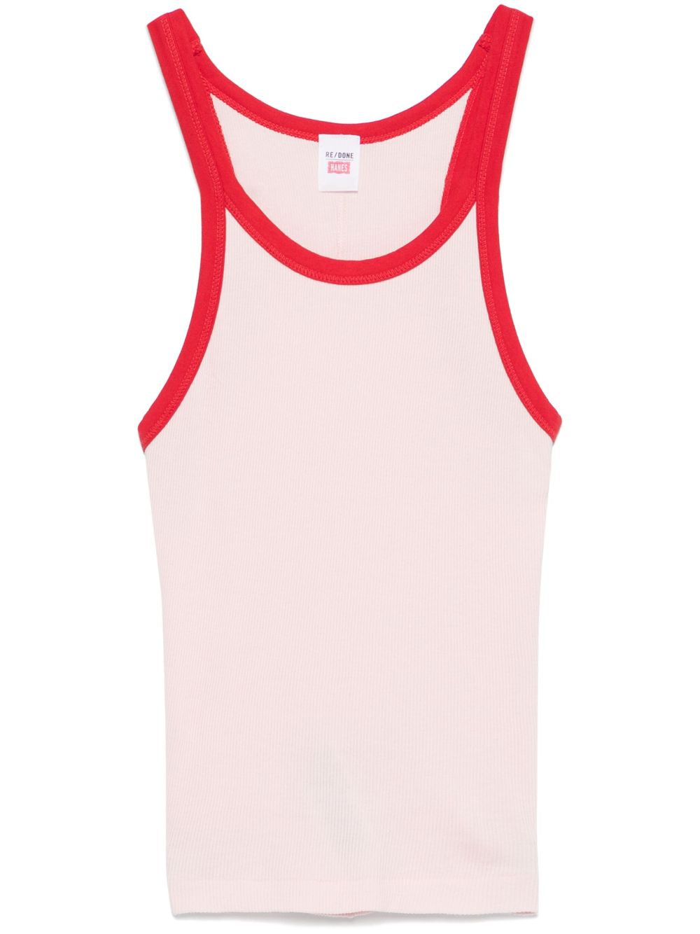 RE DONE Geribbelde tanktop Roze