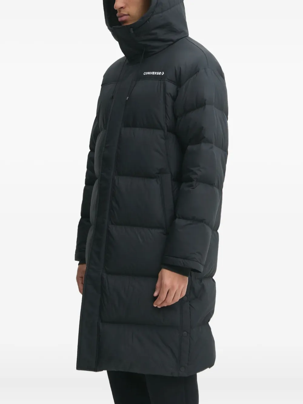 Converse logo-print padded coat | Black | Image 1