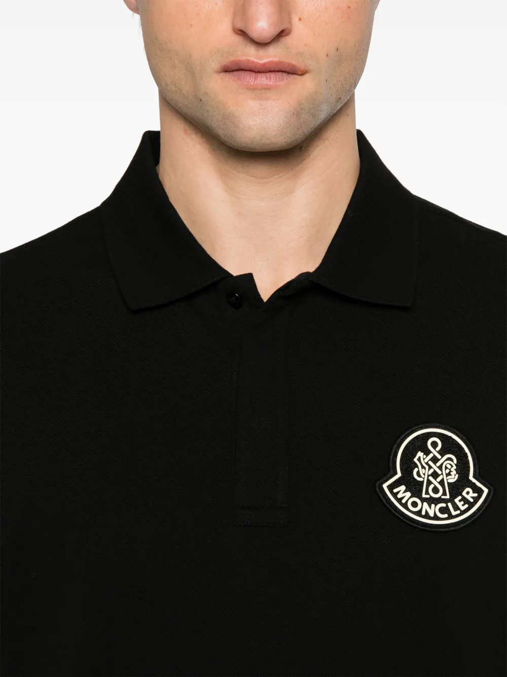 Moncler Year of the Snake poloshirt met patch Zwart