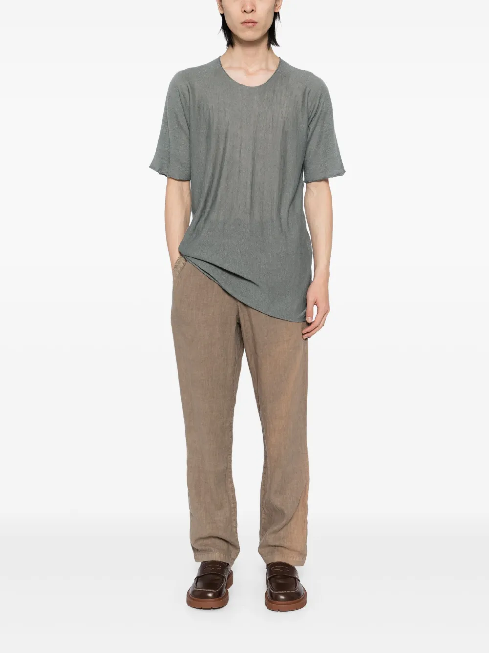 Label Under Construction round-neck T-shirt - Groen