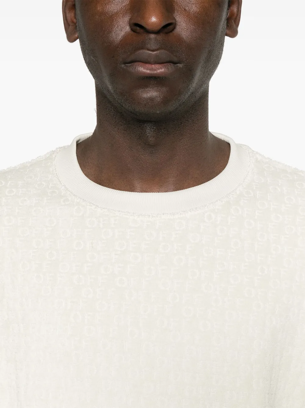 Off-White Badstof T-shirt Wit