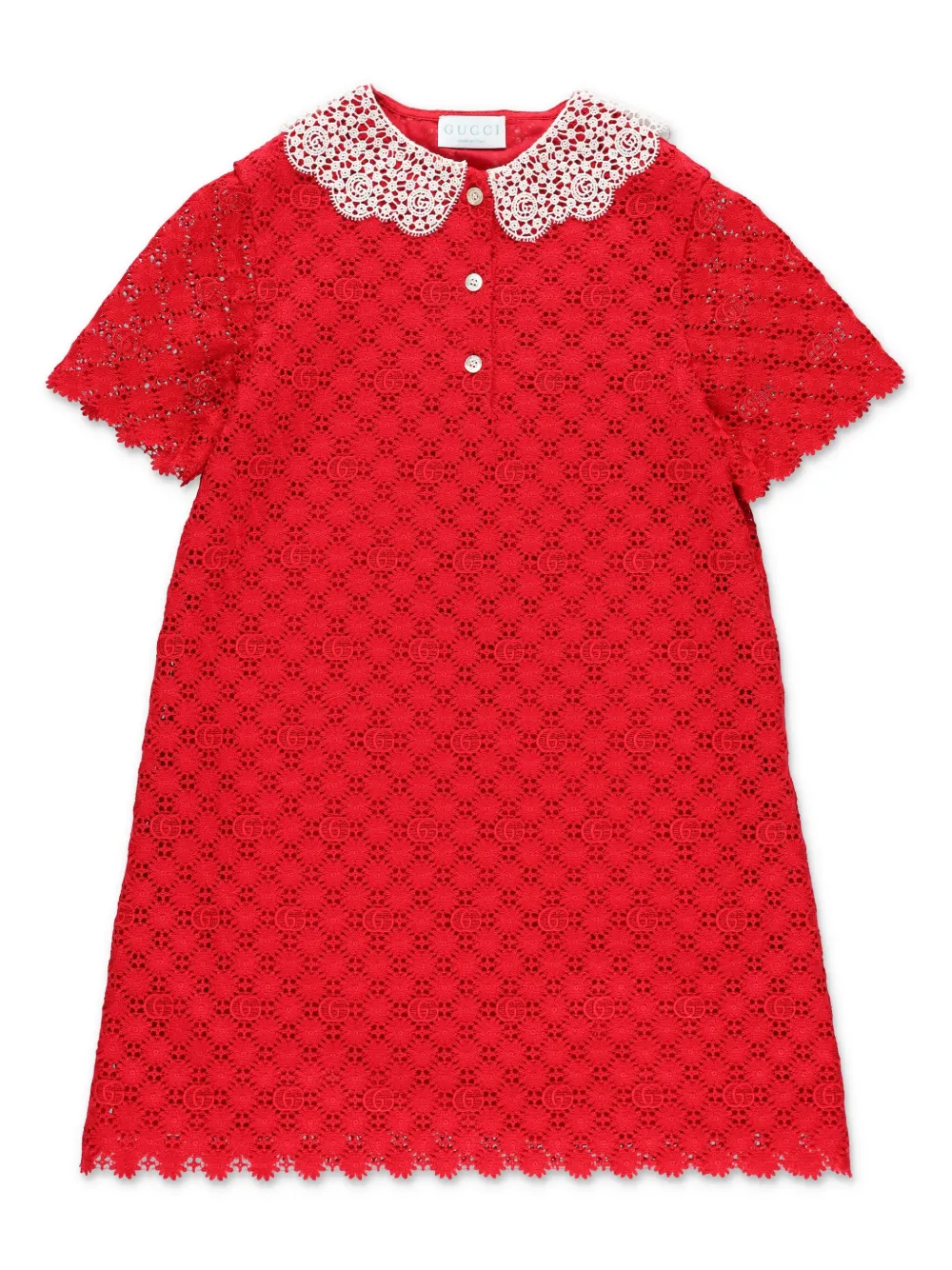 Gucci Kids Double G floral dress - Rot