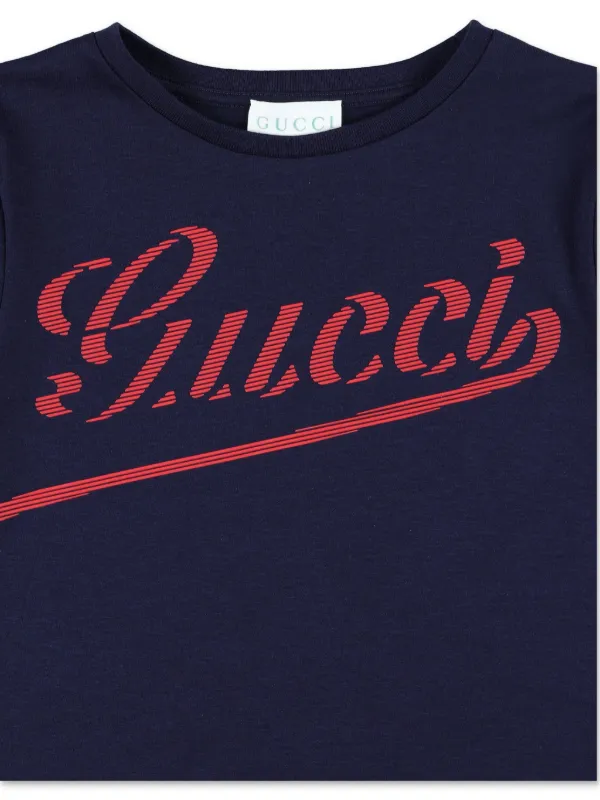 Gucci Kids ロゴ Tシャツ | ブルー | FARFETCH JP
