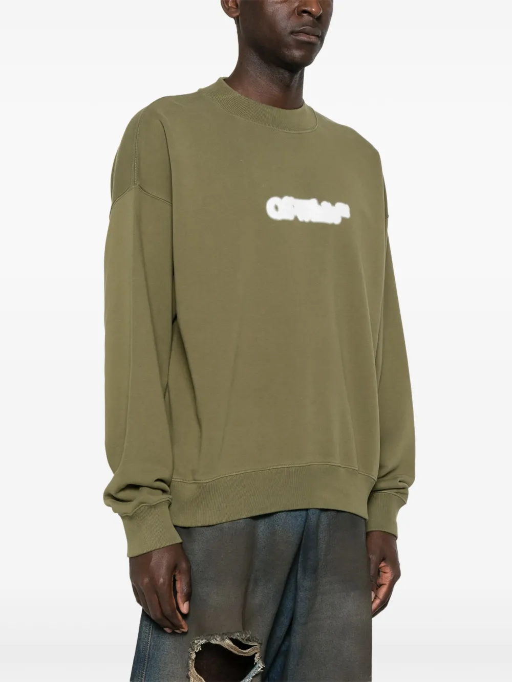 Off-White Spray Arrow sweater Groen
