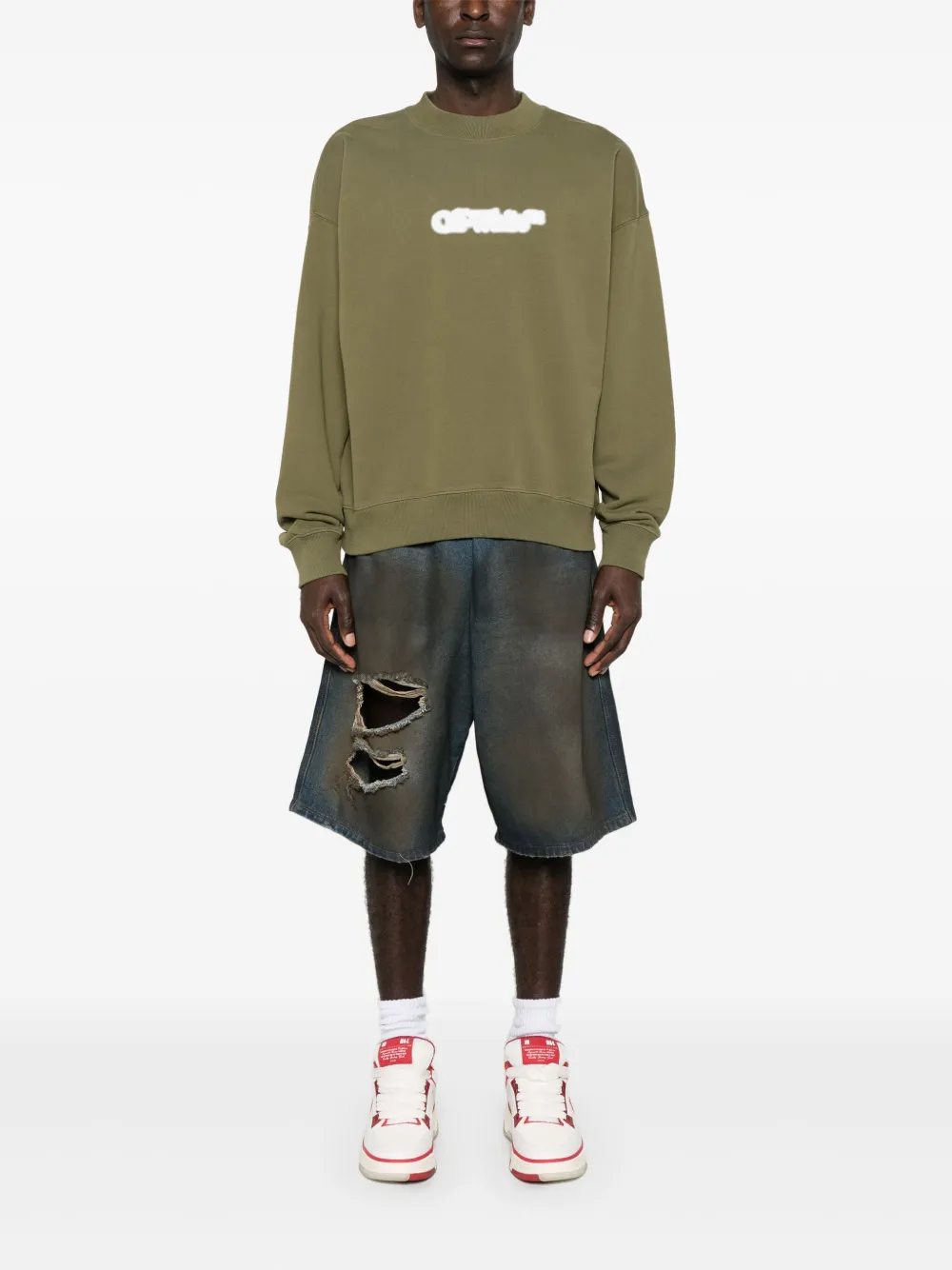 Off-White Spray Arrow sweater Groen