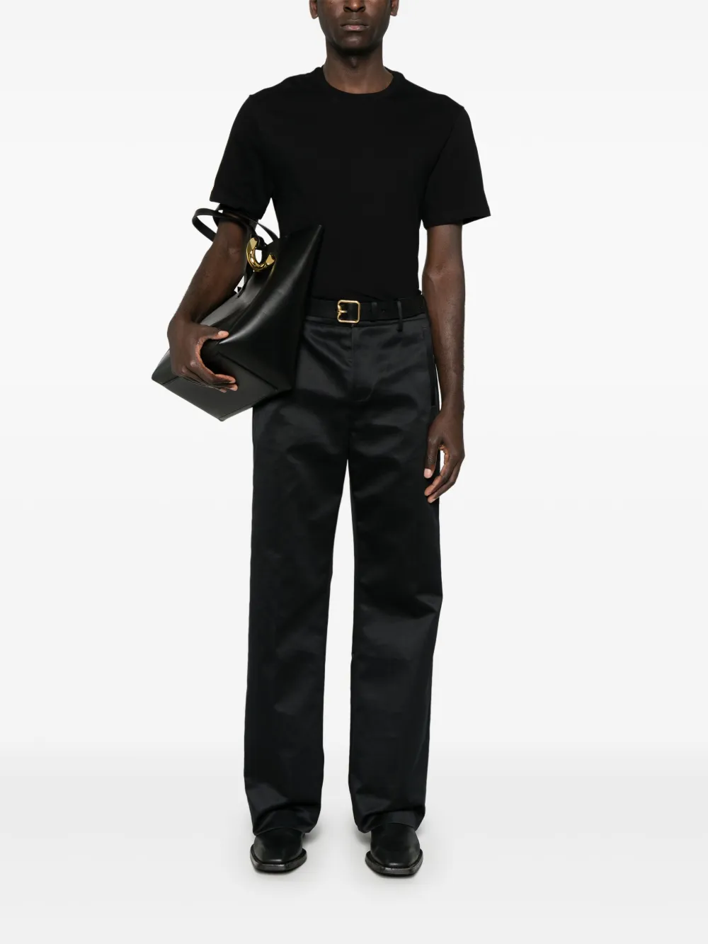Jil Sander + logo-patch T-shirt - Zwart