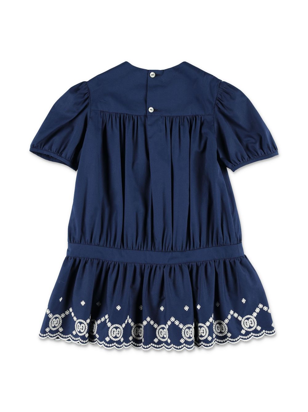 Gucci Kids embroidered-design dress - Blauw