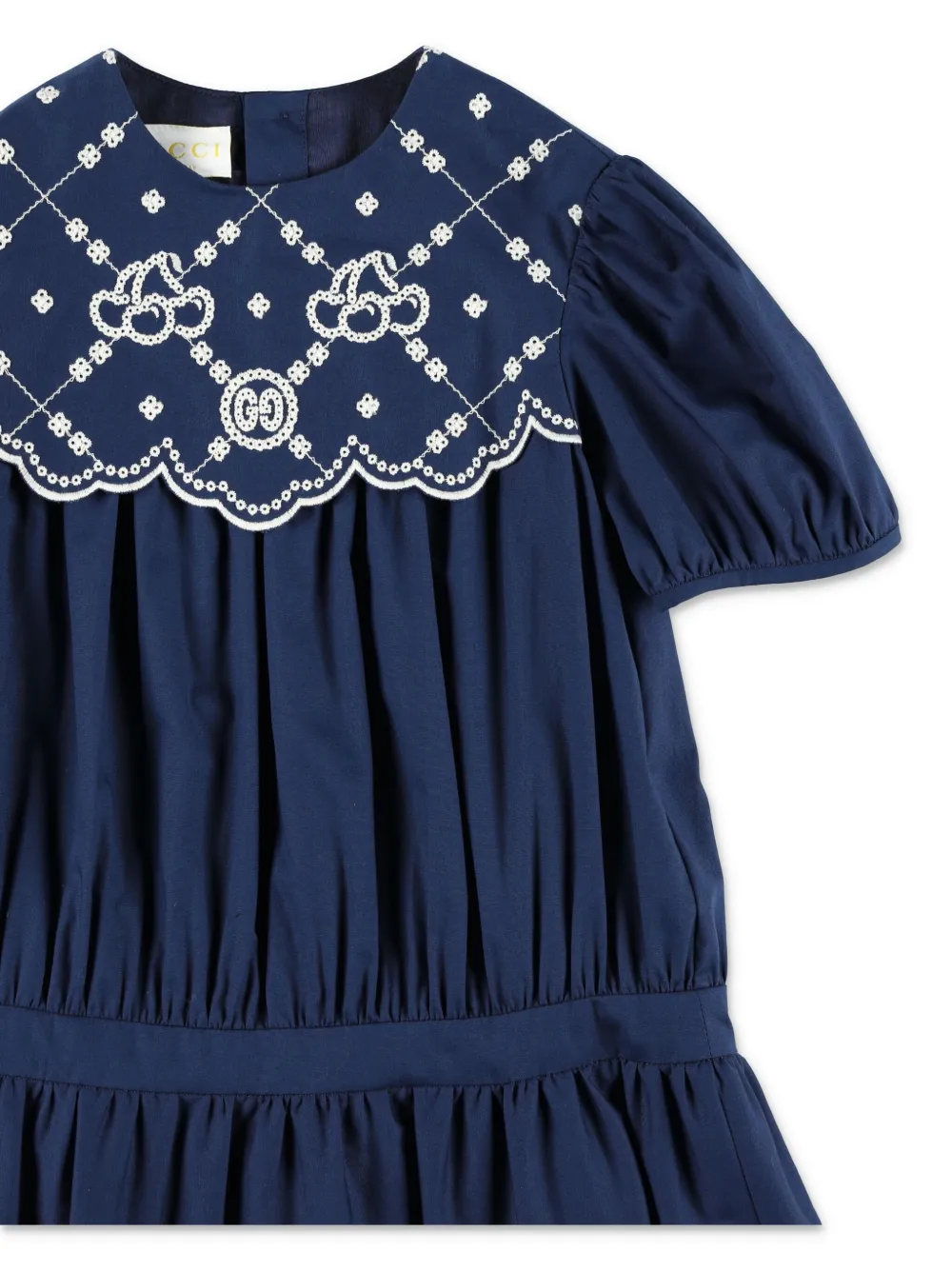 Gucci Kids Jurk met borduurwerk Blauw