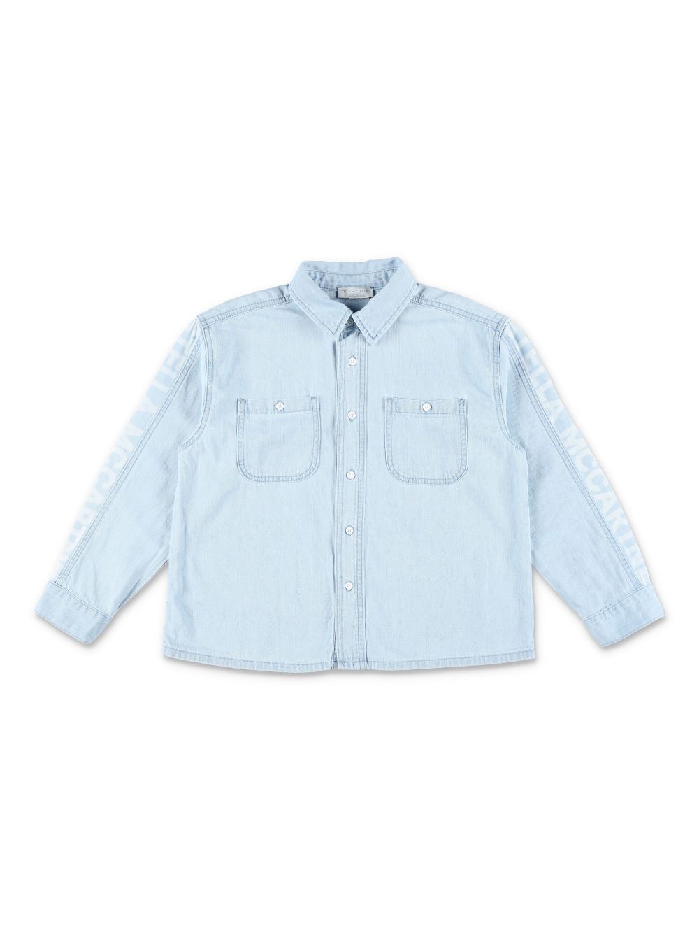 Stella McCartney Kids logo-print denim shirt - Blue