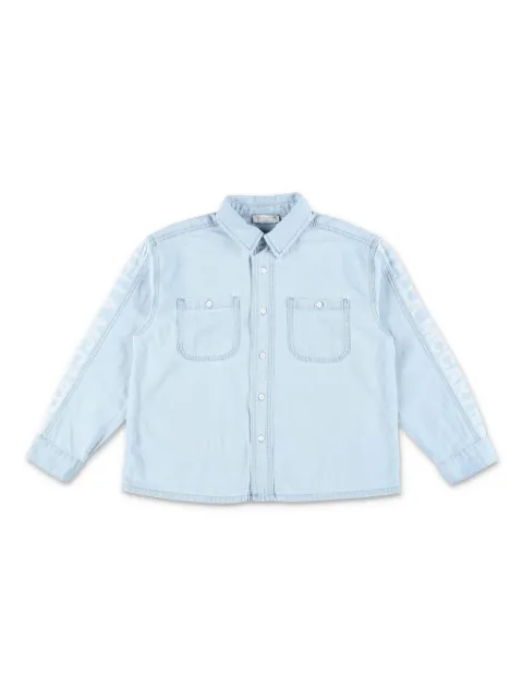 Stella McCartney Kids camisa de mezclilla con logo estampado