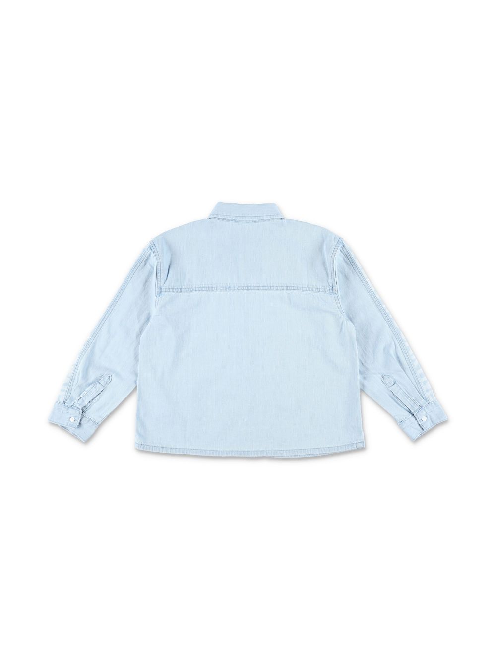 Stella McCartney Kids logo-print denim shirt - Blauw