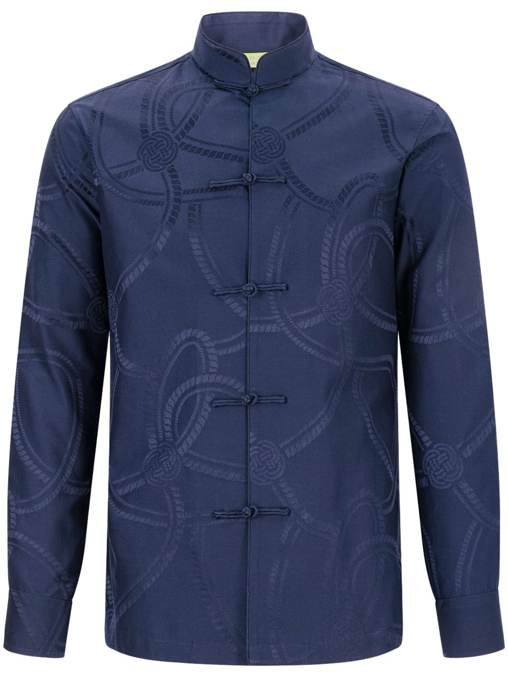 Shanghai Tang patterned-jacquard shirt - Blue