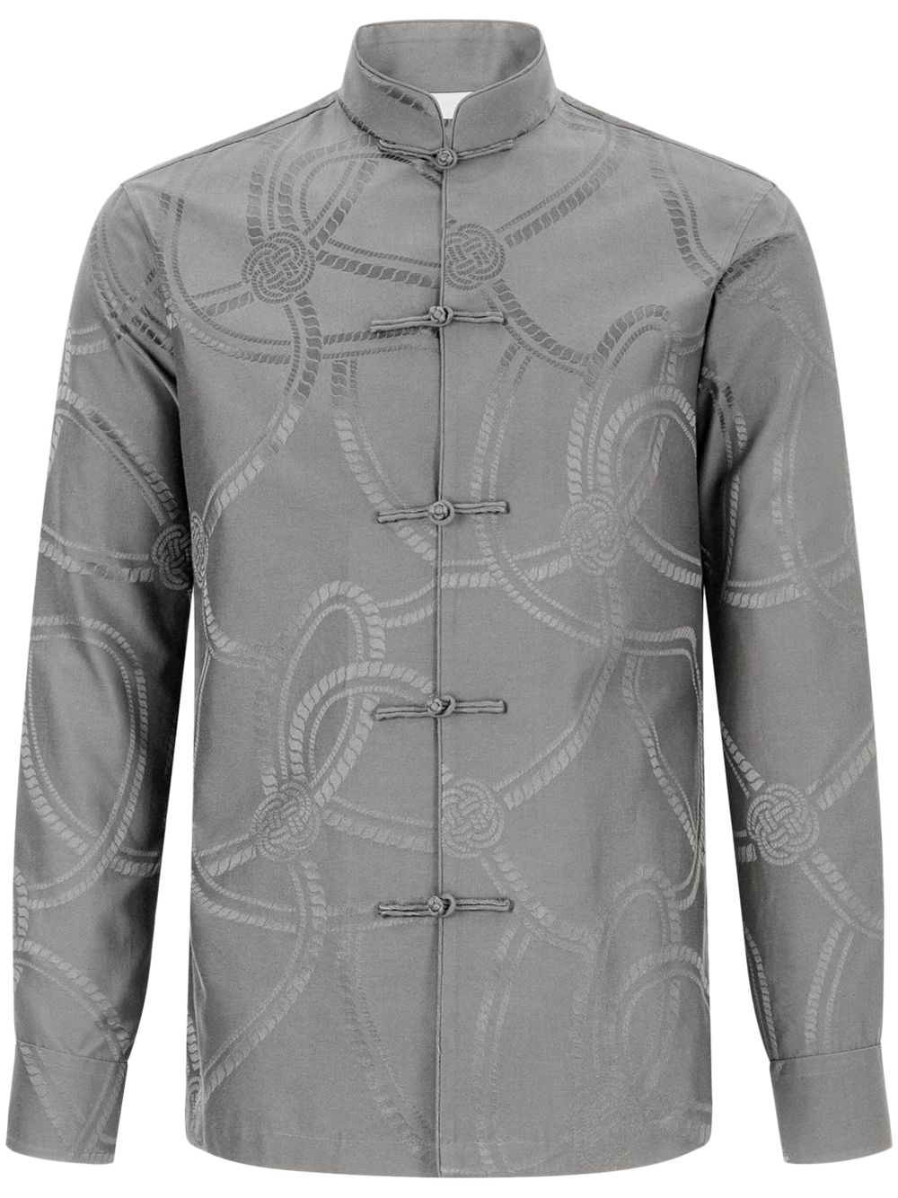 Shanghai Tang patterned-jacquard shirt - Grey