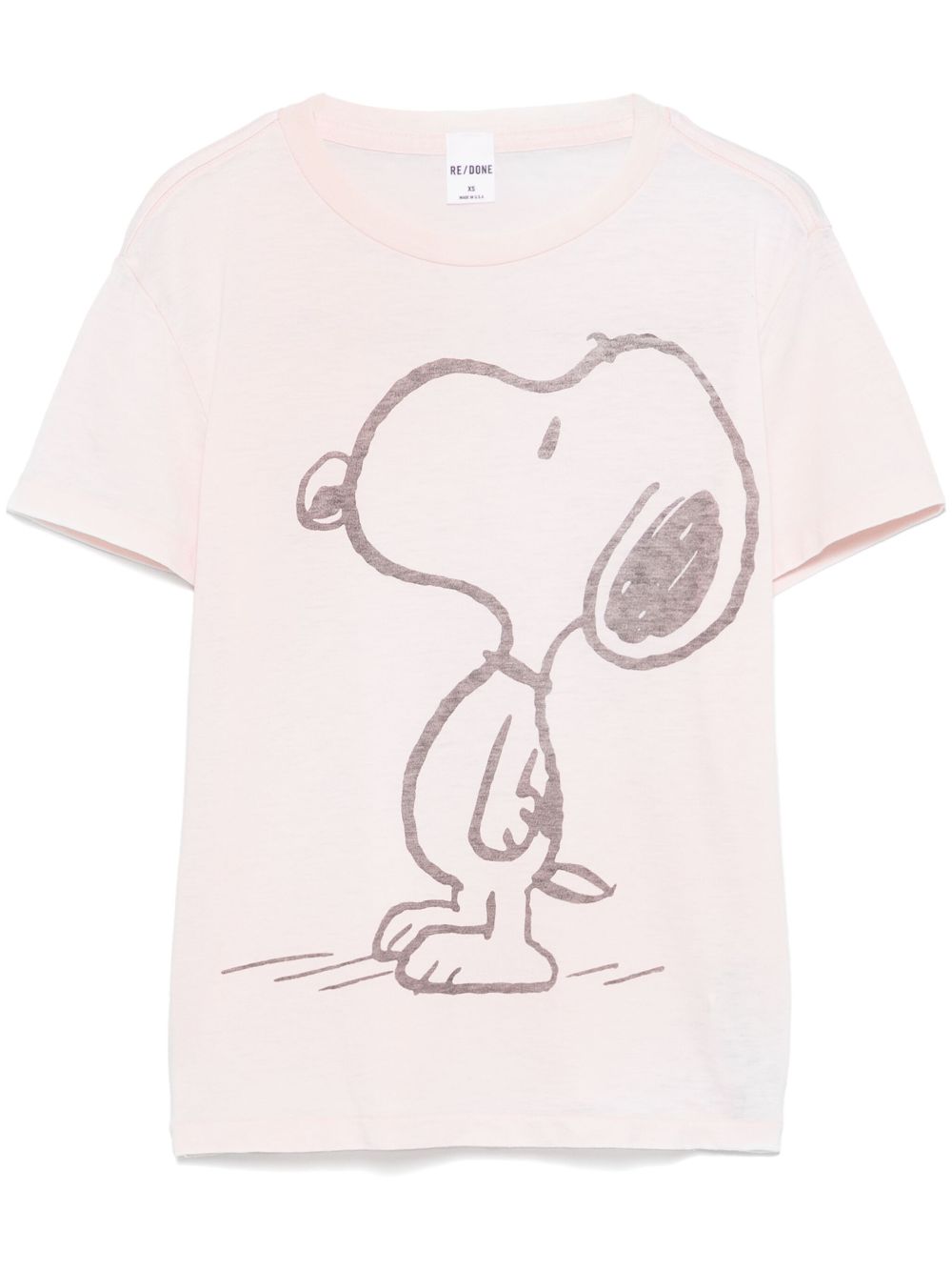 RE DONE x Peanuts Snoopy T-shirt Roze