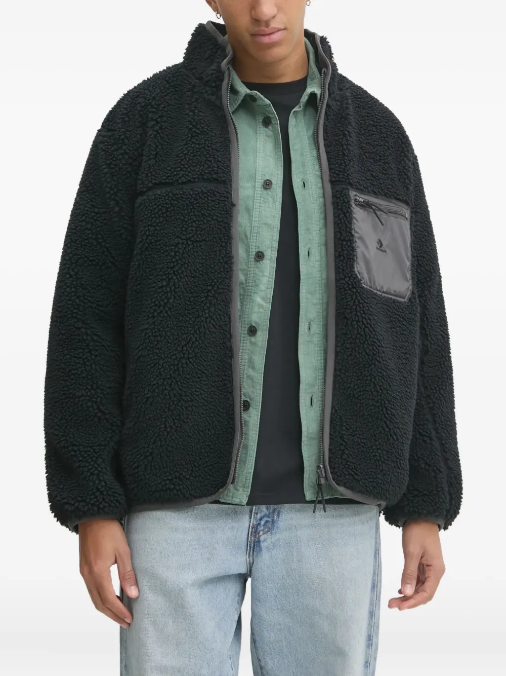 Converse zip-up jacket | Black | Image 1