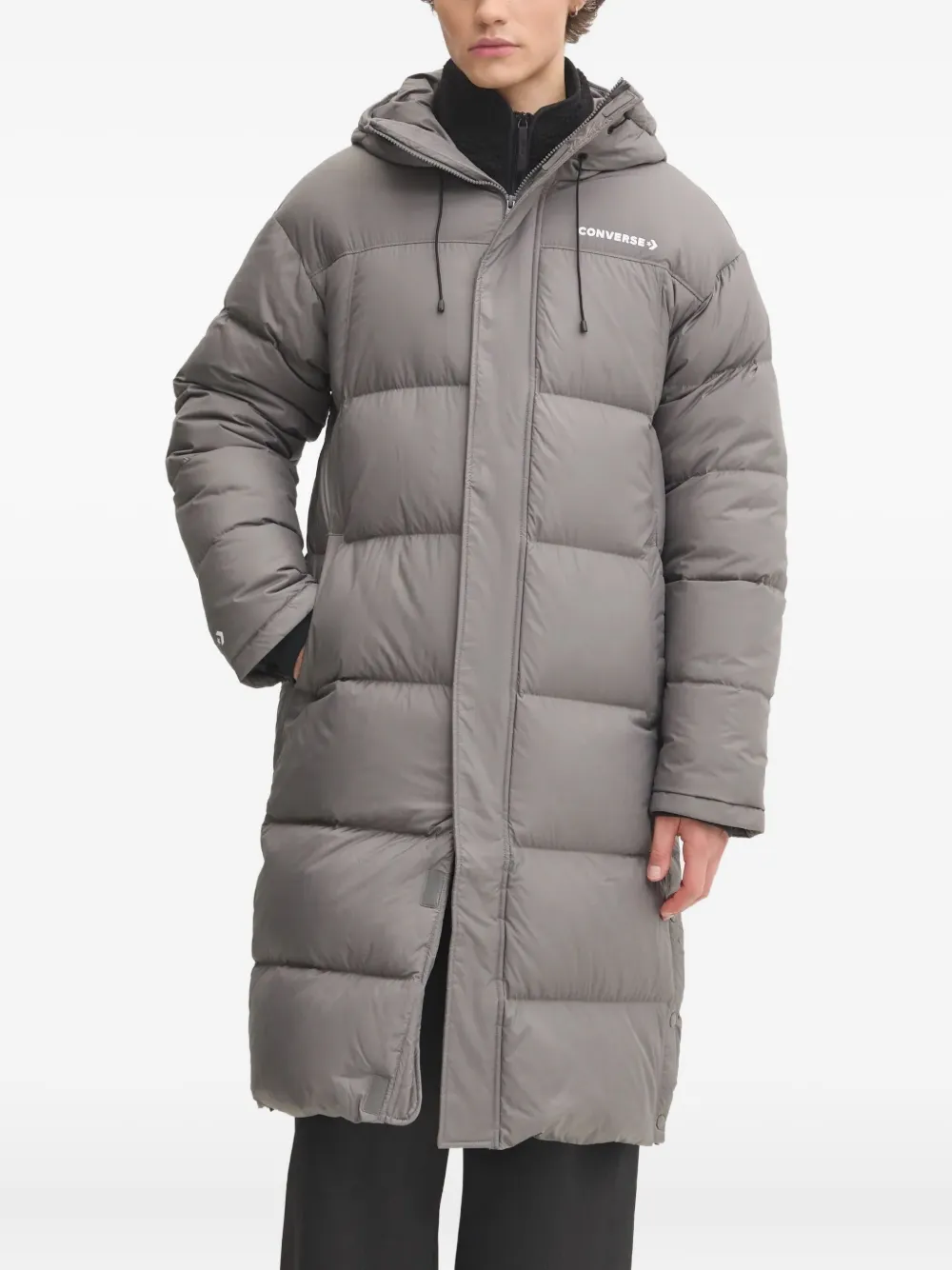 Converse hooded puffer jacket | Grey | Image 1