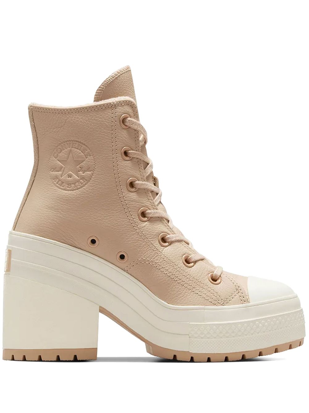 Converse Chuck 70 De Luxe Heel leren sneakers met plateauzool Bruin