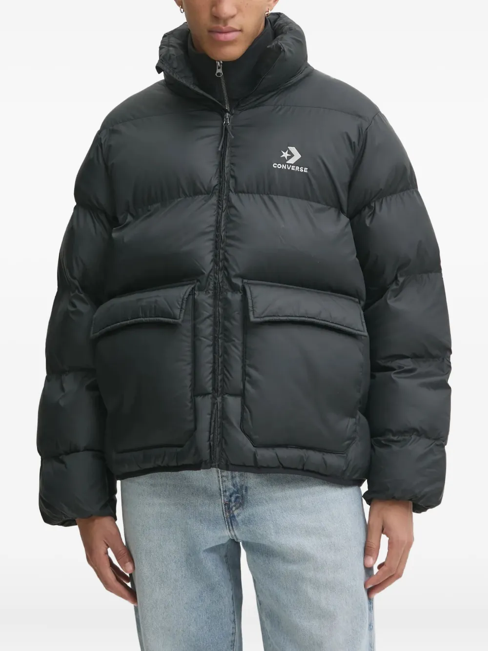 Converse padded pockets jacket | Black | Image 1