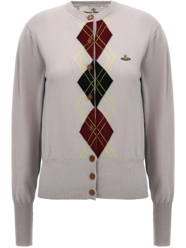 Vivienne Westwood アーガイル柄カーディガン Vivienne Westwood アーガイル カーディガン | グレー | FARFETCH JP