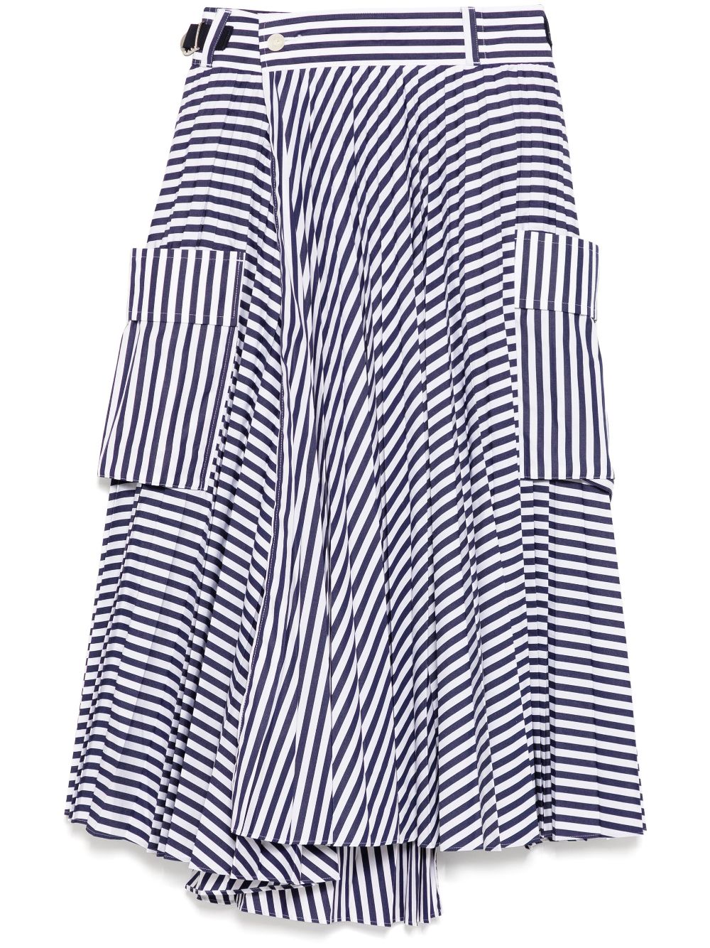 sacai strap pattern pleated skirt - Blue