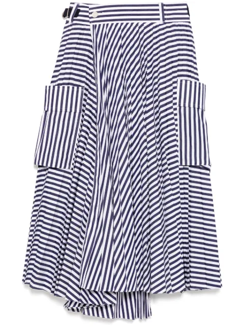 sacai strap pattern pleated skirt