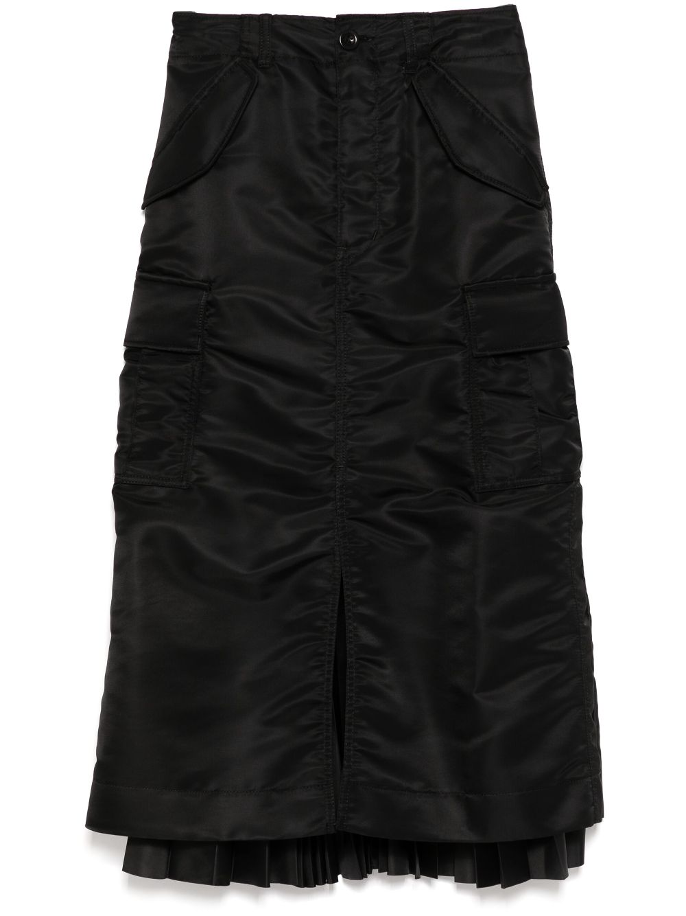 sacai panelled-design skirt - Black