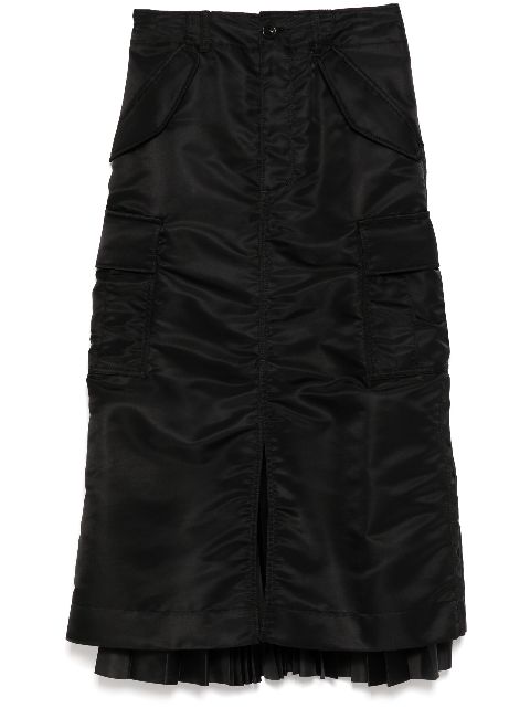 sacai panelled-design skirt