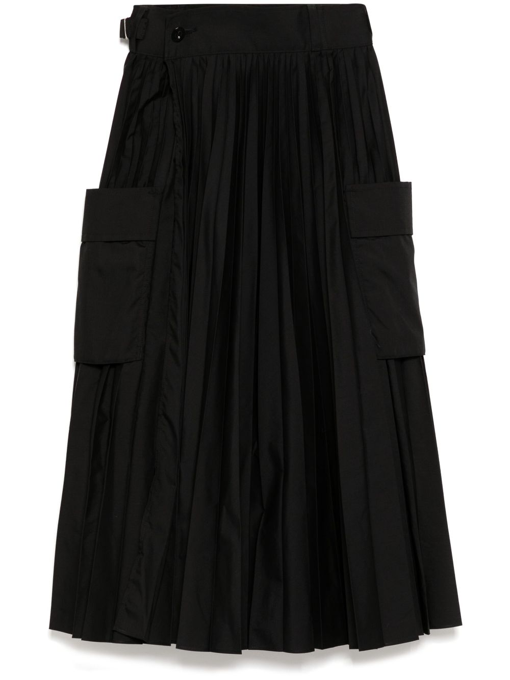 sacai pleat detailed skirt - Black