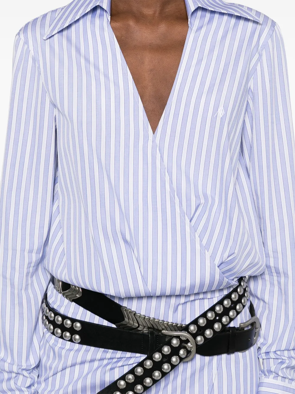 The Attico Gestreepte mini-jurk Wit
