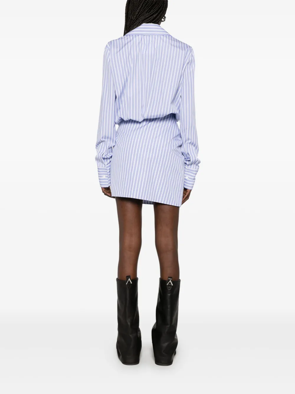 The Attico Gestreepte mini-jurk Wit