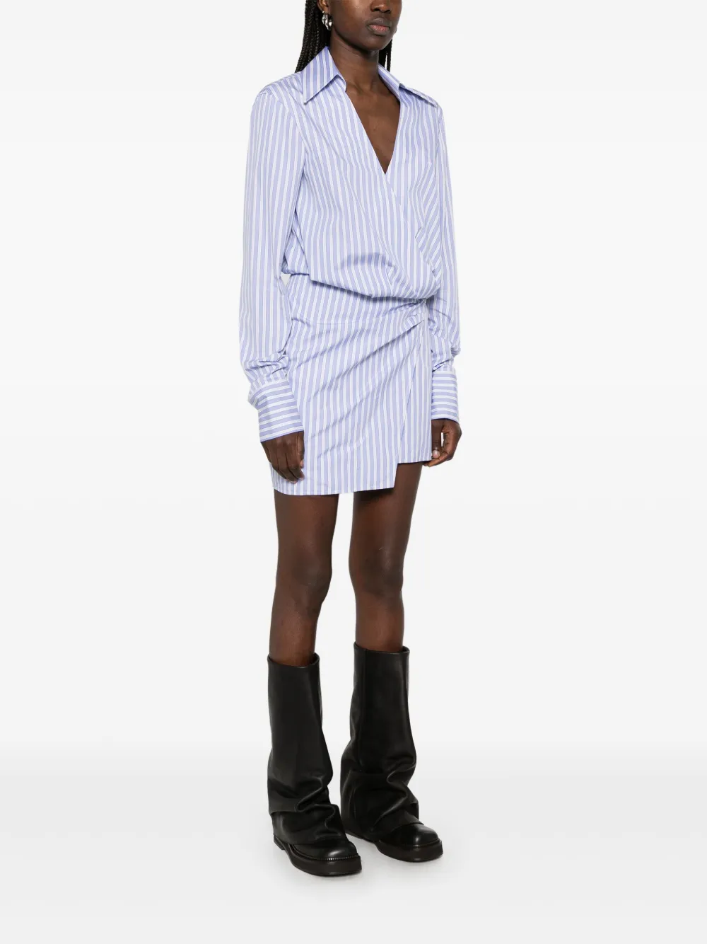 The Attico Gestreepte mini-jurk Wit