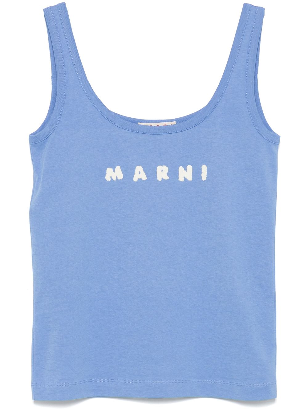 Marni logo-print tank top - Blue