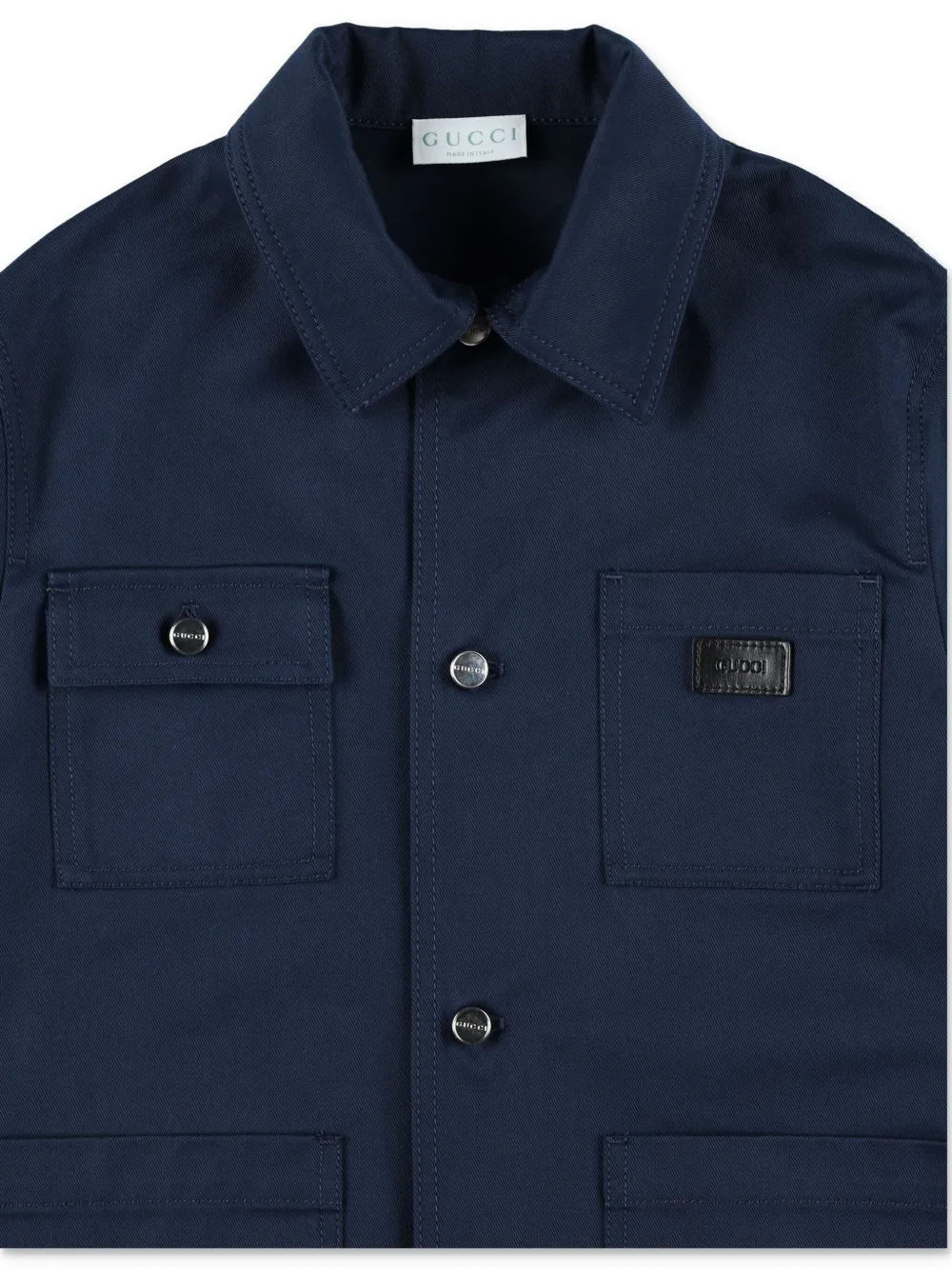 Gucci Kids Shirtjack met logopatch Blauw
