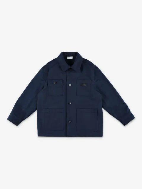 Gucci Kids Hemdjacke mit Logo-Patch