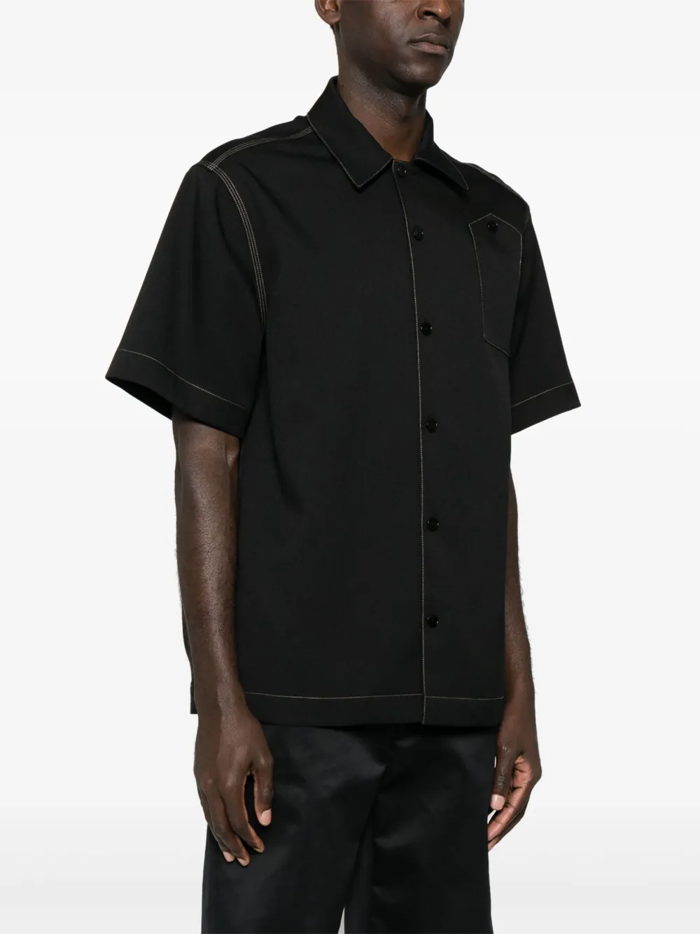 Jil Sander Gabardine overhemd Zwart