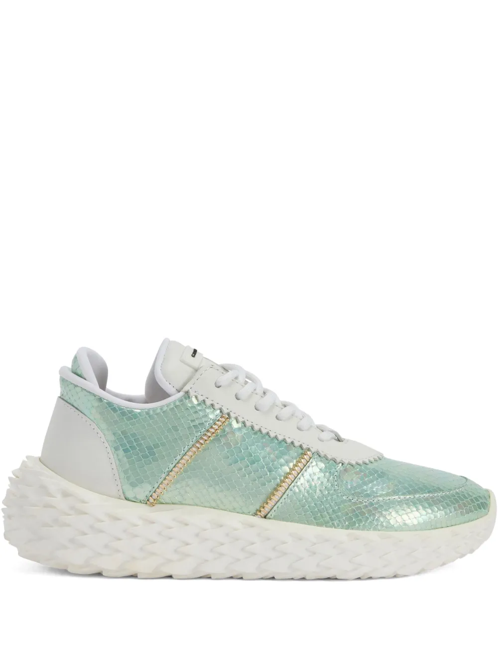 Giuseppe Zanotti Urchin snakeskin-effect lace-up sneakers - ブルー Giuseppe Zanotti Urchin snakeskin-effect lace-up sneakers - ブルー