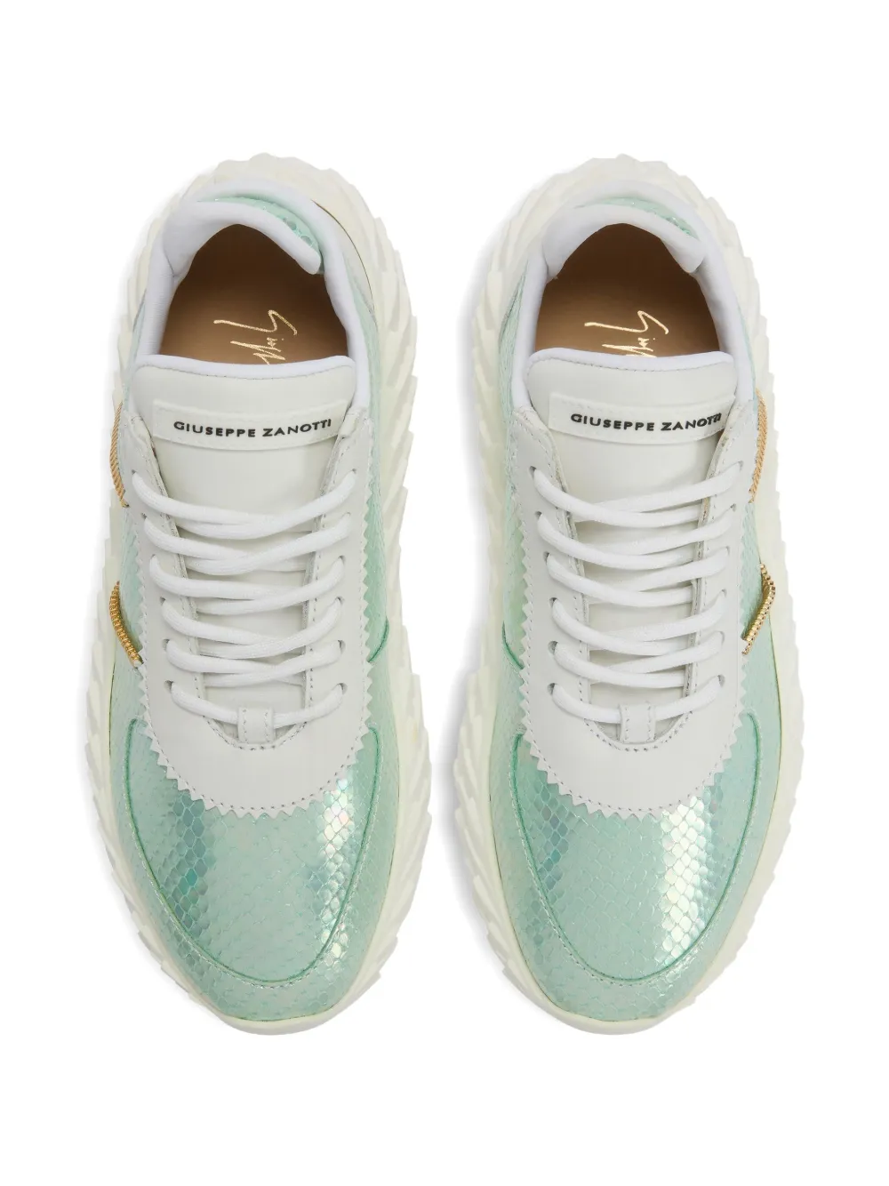 Giuseppe Zanotti Urchin snakeskin-effect lace-up sneakers Blue
