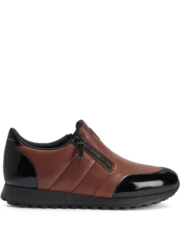 Giuseppe Zanotti Ilde Run ダブルジップ スニーカー | ブラウン
