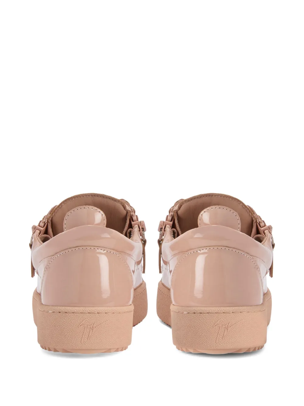 Giuseppe Zanotti Gail patent-leather zip-detail sneakers Neutrals