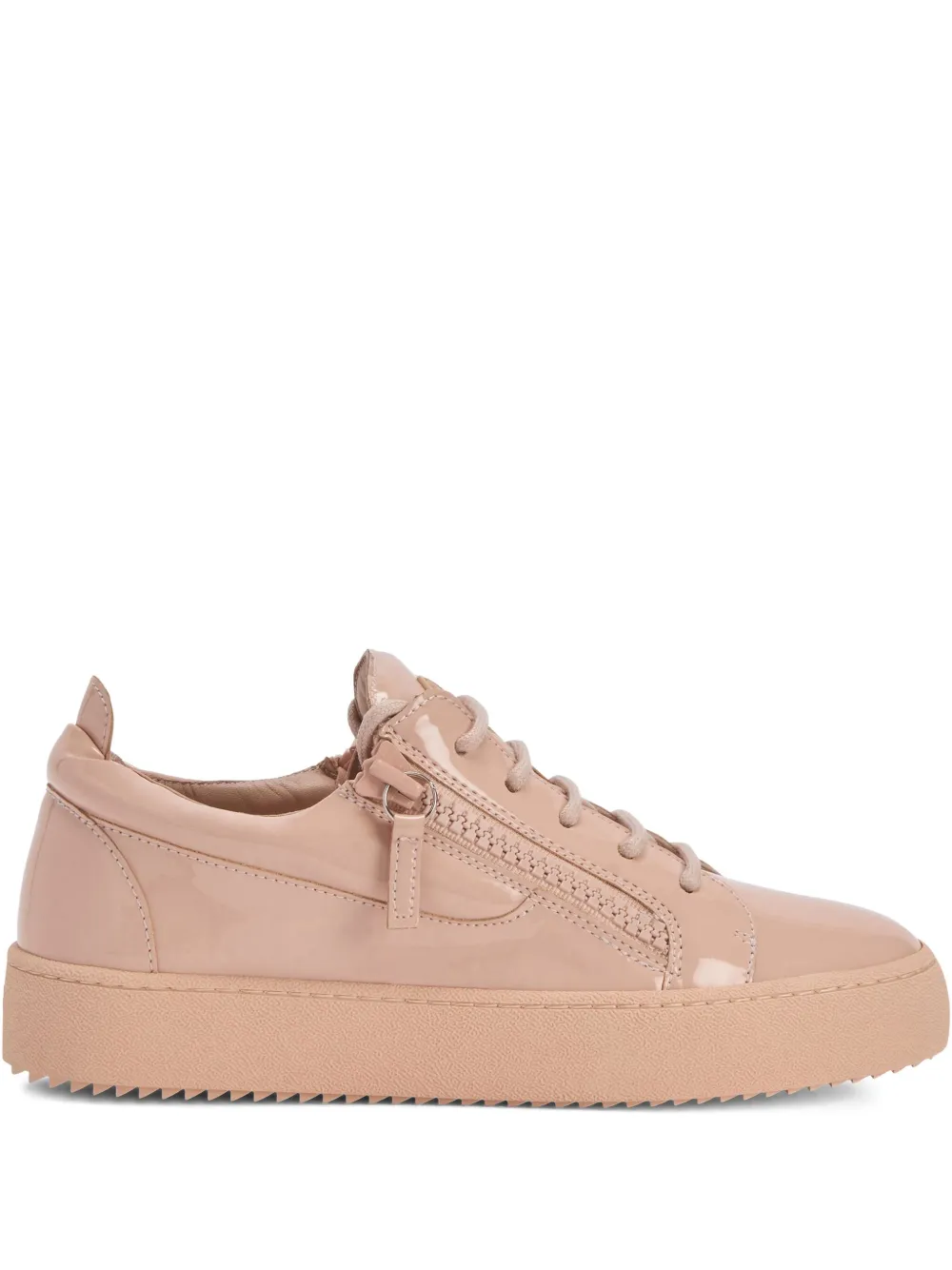Giuseppe Zanotti Gail patent-leather zip-detail sneakers Neutrals