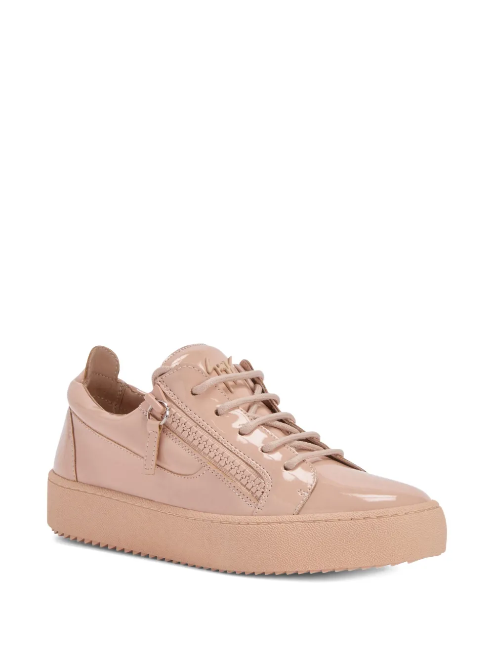 Giuseppe Zanotti Gail patent-leather zip-detail sneakers Neutrals