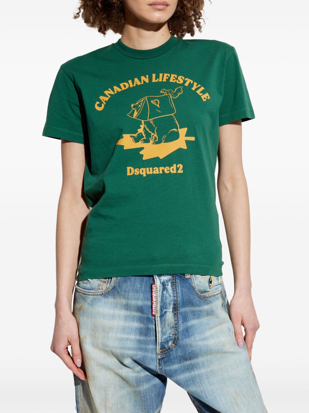 DSQUARED2 T-shirt met print - Groen