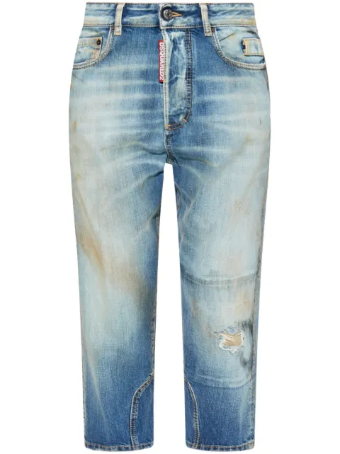 DSQUARED2 jeans capri con efecto envejecido