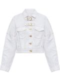 GANNI buckled denim jacket - White