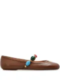 Gianvito Rossi leather ballerina shoes - Brown