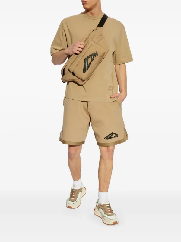 パンツ DSQUARED2 printed cotton Bermuda shorts DSQUARED2 Printed Track Shorts | Neutrals | FARFETCH FI
